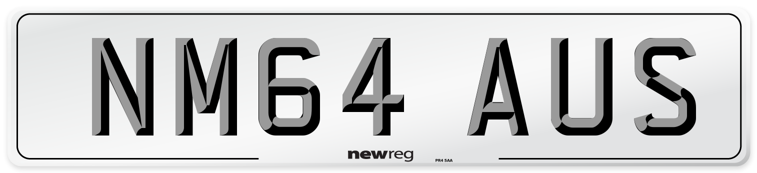NM64 AUS Number Plate from New Reg